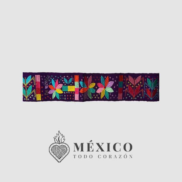 Mexican Folkloric belt day of the dead 5 de Mayo colorfull purple - Picture 4 of 4